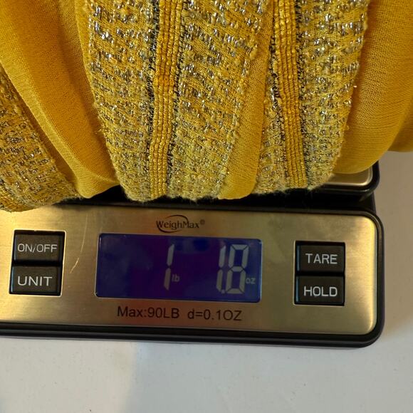 En Crème Mustard Yellow Maxi Dress S Boho Festival Metallic Embroidery NWT - Picture 9 of 9